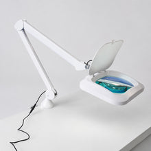 Load image into Gallery viewer, Huge magnifier, clamps to bench, long-reach articulated arm, illuminated