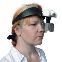 Load image into Gallery viewer, Rechargeable LED headband magnifier visor, lenses 1.5X to 14X + light
