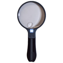 Load image into Gallery viewer, Hand Magnifier, converts to round the neck magnifier, with light
