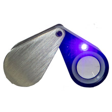 Load image into Gallery viewer, 10X20 triplet loupe with UV light + white rim of light