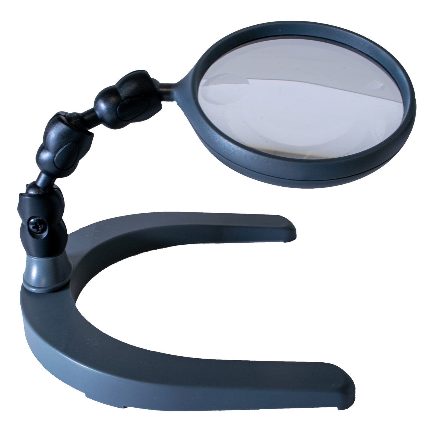 Magnifier on adjustable stand, lens is 2X90