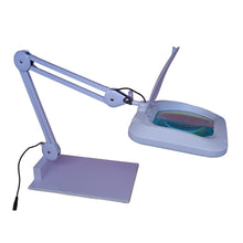 Load image into Gallery viewer, Huge bench magnifier, long-reach articulated arm, illuminated, heavy base
