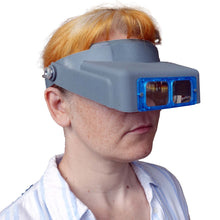 Load image into Gallery viewer, Visor-type hands-free headband magnifier with light, visor-type, lenses 1.5X to 3.5X
