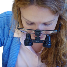 Load image into Gallery viewer, Binocular surgeon&#39;s-type magnifier on spectacle frame
