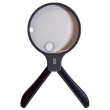 Load image into Gallery viewer, Hand Magnifier, converts to round the neck magnifier, with light
