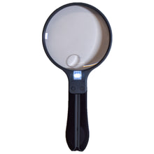 Load image into Gallery viewer, Hand Magnifier, converts to round the neck magnifier, with light