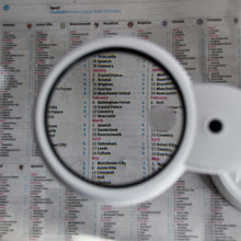 Load image into Gallery viewer, Compact hands-free folding desk magnifier, illuminated, 108mm lens
