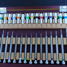 Load image into Gallery viewer, Set of 17 screwdrivers in box, crosshead 1.4 to 3mm, flathead 0.5 to 4mm
