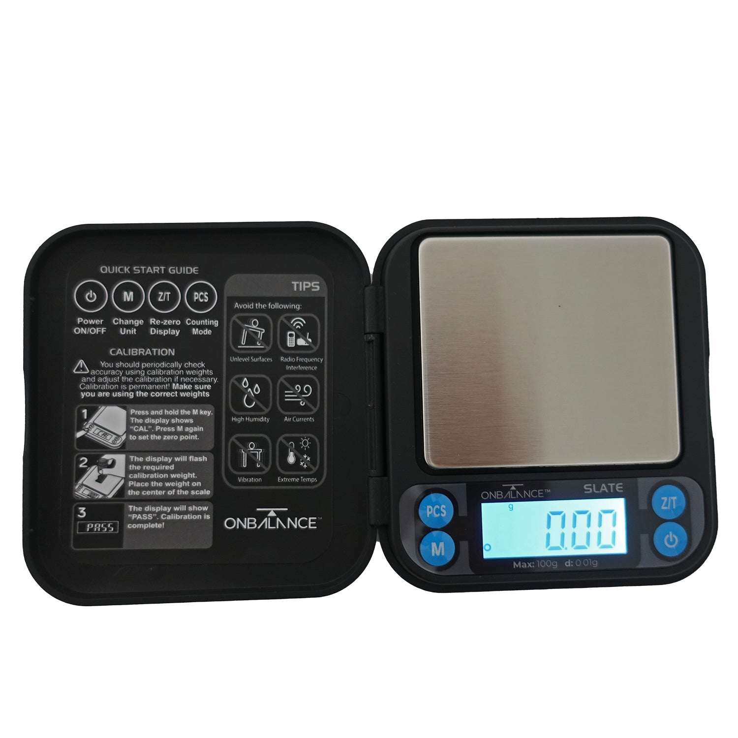 100g / 0.01g, model On Balance slate scale