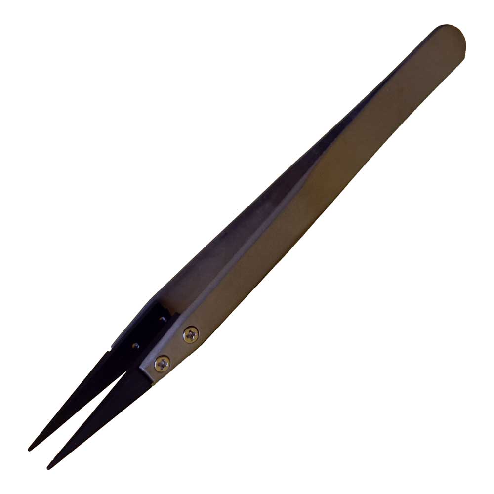 Tweezers for batteries, plastic tips