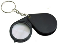 Folding magnifier on keyring, 5X27