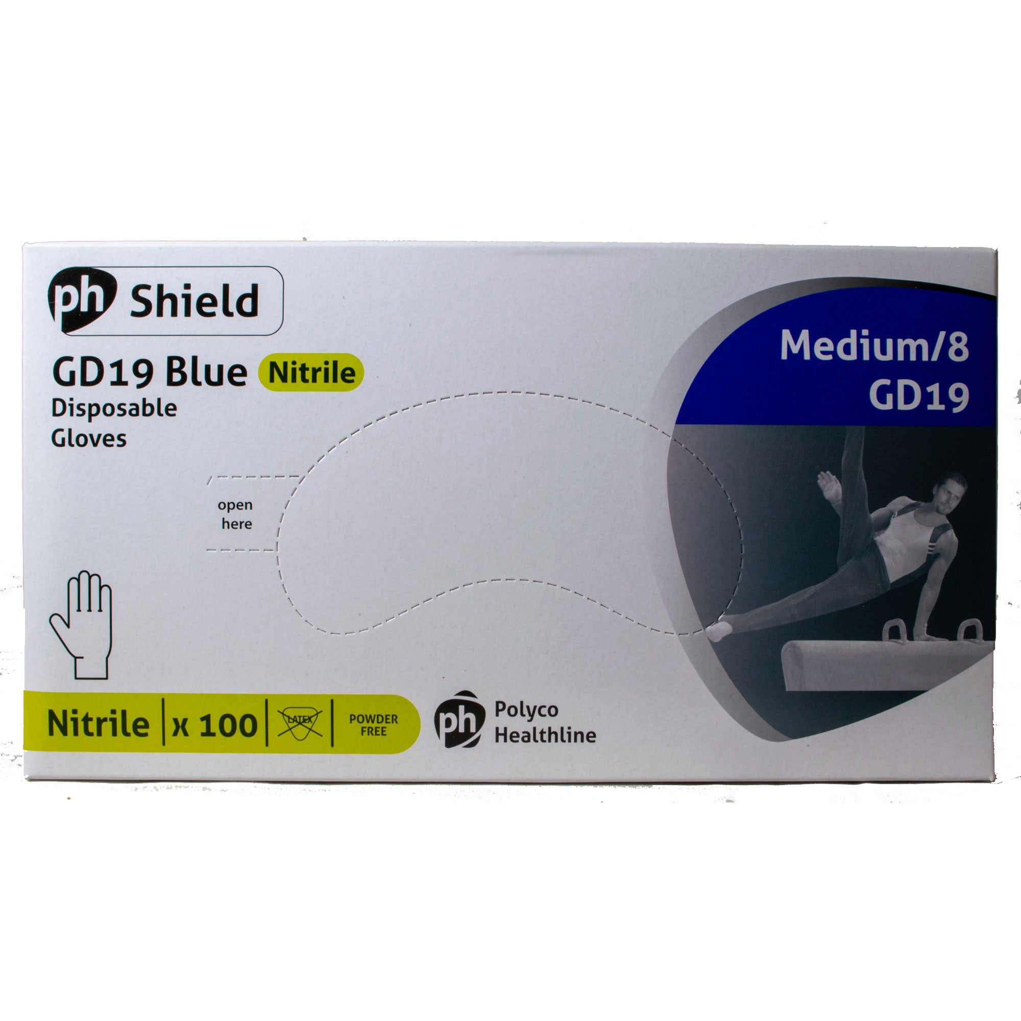 Shield 2 GD19 Blue Nitrile Gloves Large - 100 Pack