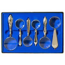 Load image into Gallery viewer, Set of 6 pretty silver plated magnifiers

