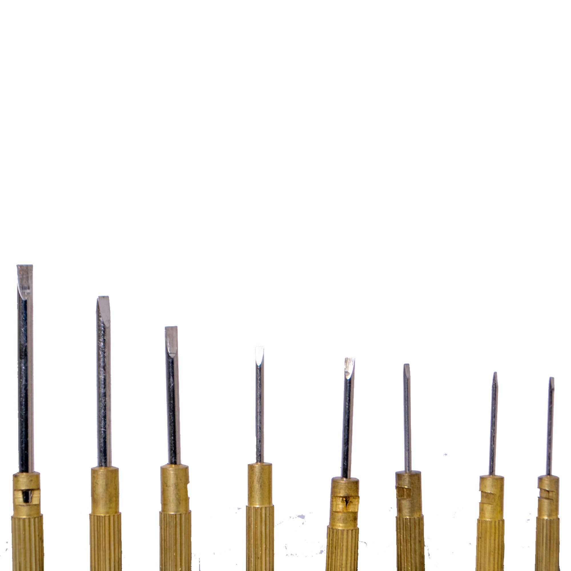 Set of 9 screwdrivers in pouch, 0.6mm to 2.3mm