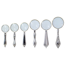 Load image into Gallery viewer, Set of 6 pretty silver plated magnifiers

