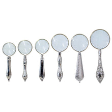 Load image into Gallery viewer, Set of 6 pretty silver plated magnifiers