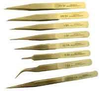 Watchmakers tweezers, set of eight